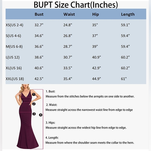 BUPT Womens V Neck Dress Sleeveless Elegant Bodycon Mermaid Long Maxi Dress - Picture 9 of 9